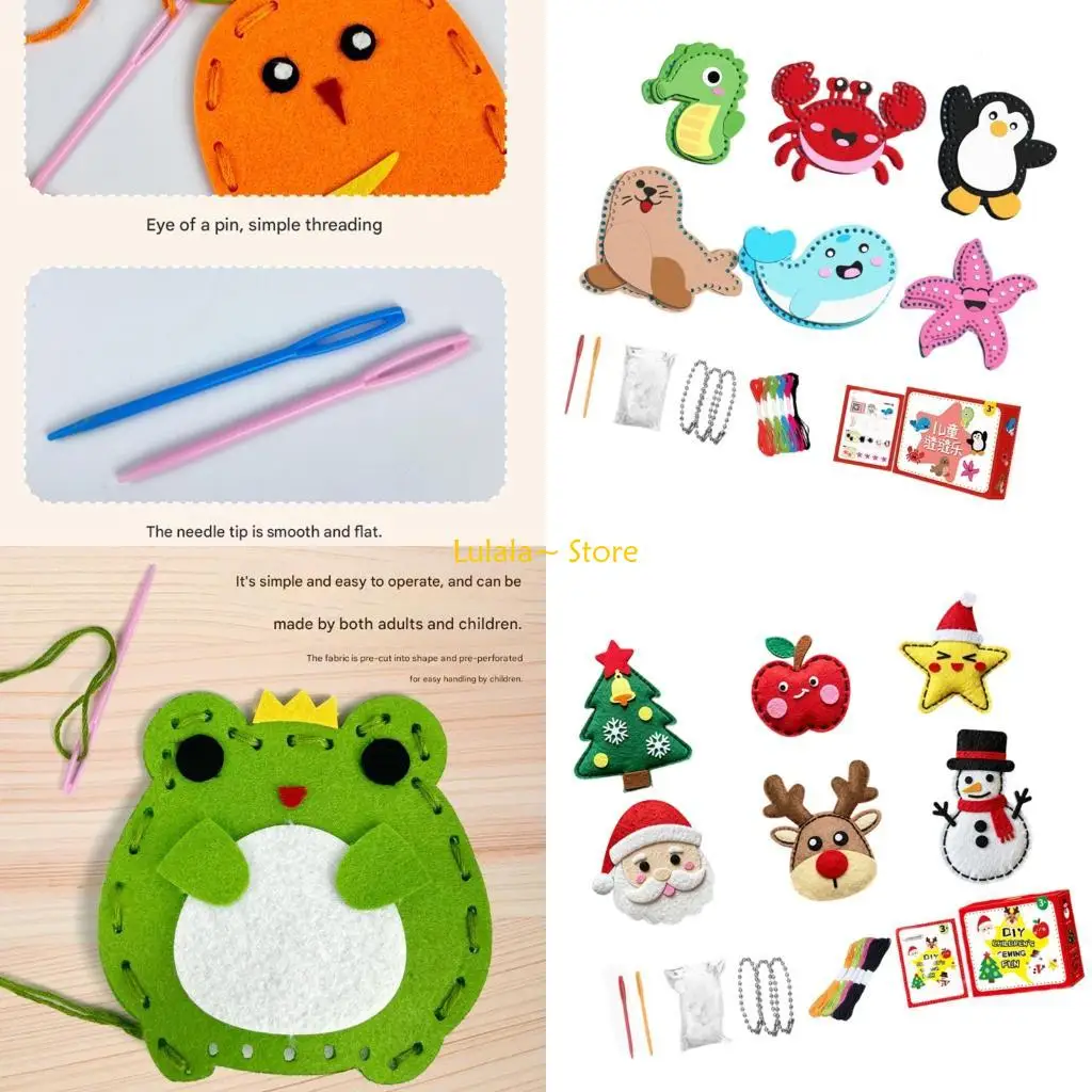 Y4QA Handmade Craft Sewing Kits for Children Patience Concentration Training Activity
