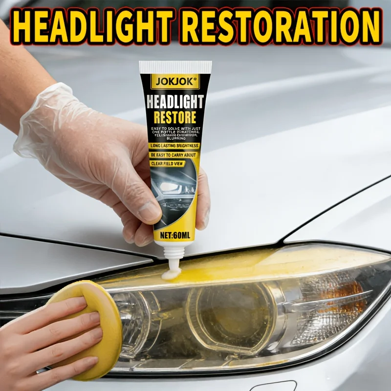 Car Headlight Restoration Paste Lens Polish Oxidation Haze Remover Front Rear Light Clarity Repair Compound