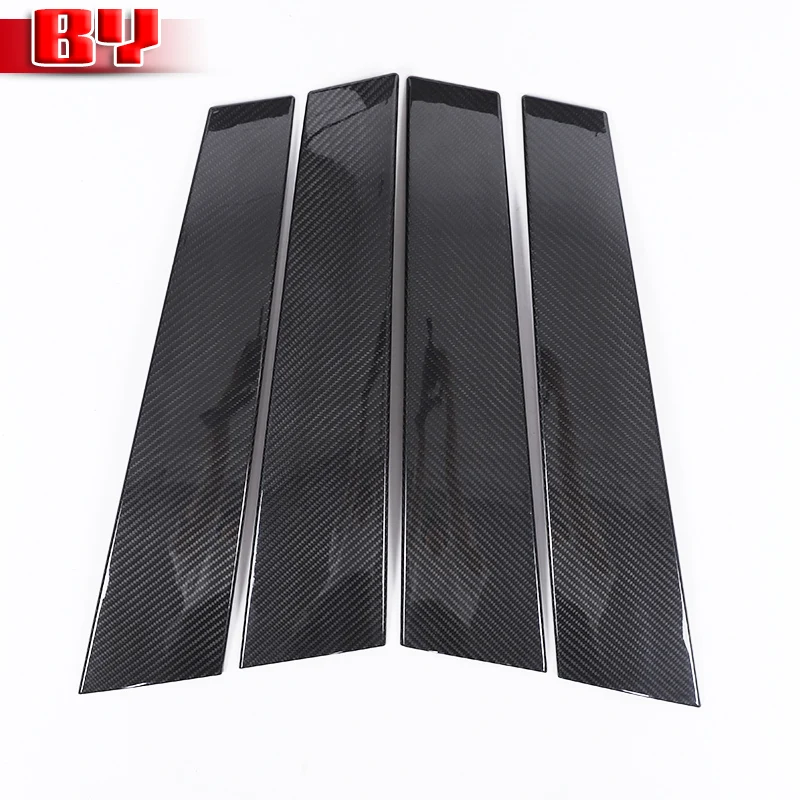 Fit For BMW 5 Series i5 G60 2024 Carbon Fiber Car Window Door Column B C Pillar Post Cover Trim Stiker Car Accessories