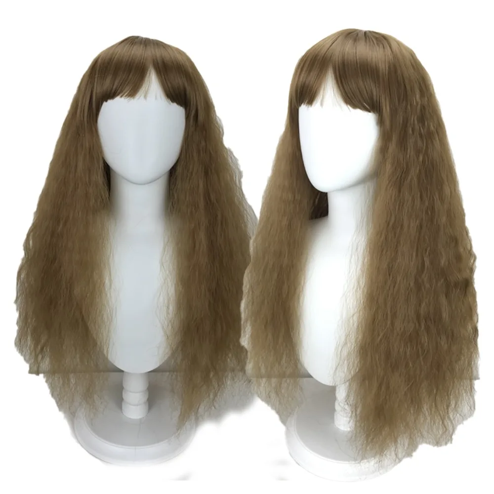 Harry Hermione Granger Cosplay Wig Brown Yellow Medium Long Wavy Hair Magic Awakened