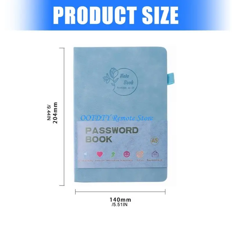 Waterproof Password Notebook with Elastic Band Portable Address Book for Confidential Notes Storage Contact Management
