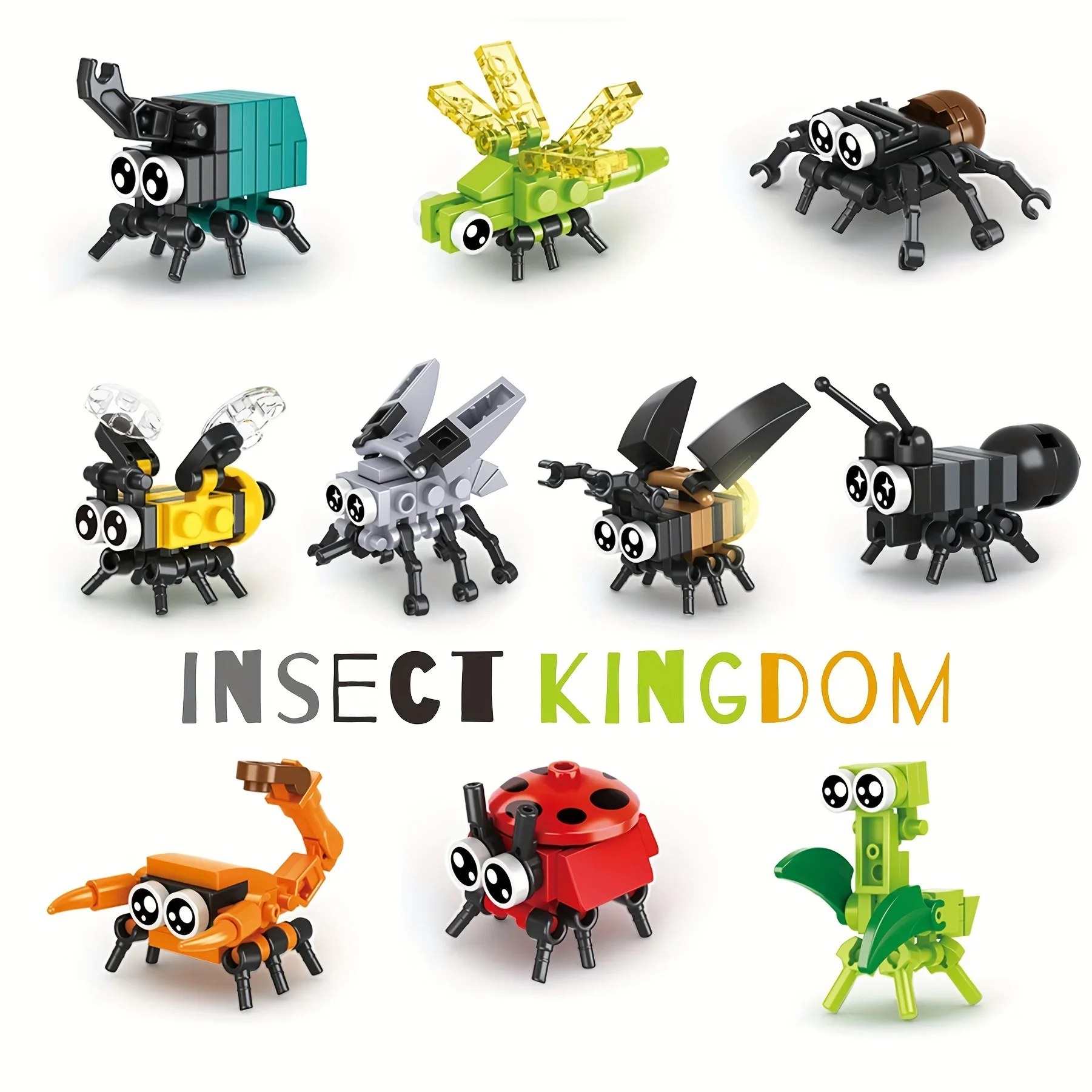 

Educational Insect Building Blocks Set - Bee, Ladybug, Firefly, Dragonfly, Spider - STEM Toy for Boys & Girls - Children's Gift