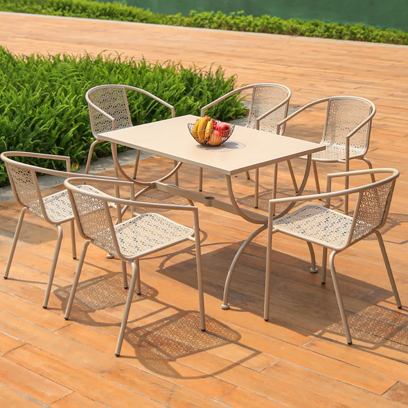 Patio table and chairs outdoor garden balcony garden terrace table and chair combination with umbrella outdoor rattan chair set