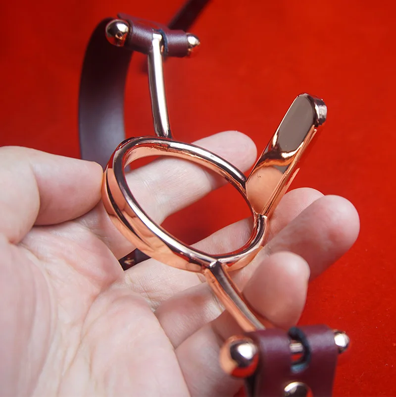 BDSM Metal Ring Imprisoned Tongue Gag,Slave Deep Throat Gags,Submissive Bondage Restraints,Sex Toys for Couples,Adult Games