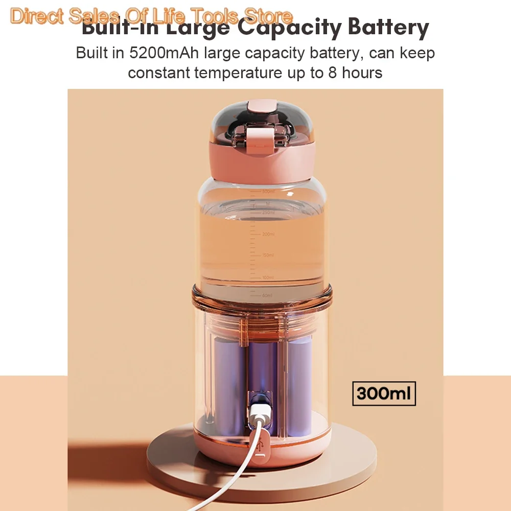 Portable Bottle Warmer For Baby Milk USB Charge With Temperature Adjustable &Display Outdoor Wireless Electric Baby Water Warmer