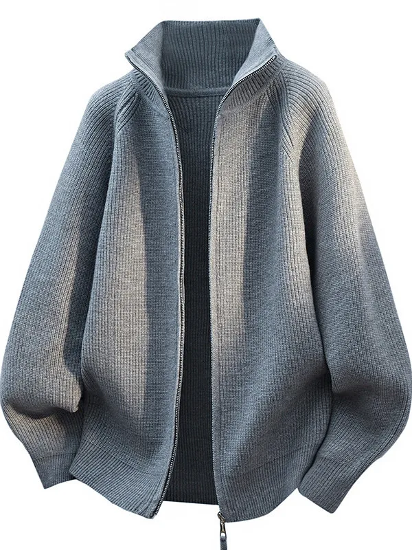 

Мужской повседневный вязаный кардиган на весну, свободный крой, цветной трикотаж, молодежная студенческая модная верхняя одежда, застежка-молния...