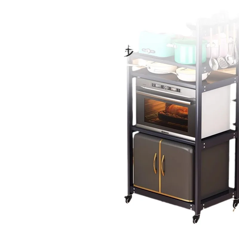 Microwave oven rack Floor-to-ceiling multi-layer embedded large size steam oven dishwasher storage rack