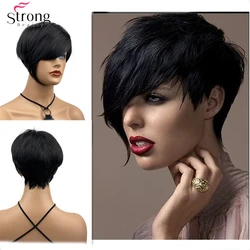 StrongBeauty Short Straight Black Heat Ok Full Synthetic Wig mix order