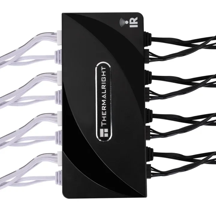Thermalright ARGB AND FAN HUB X8 IR BLACK&WHITE Supports power supply + ARGB lighting interface Supports 8 fans at the same time