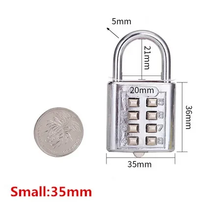 Weiyi 4 Digit /5digit Push Button Combination Padlock Silver Number Luggage Travel Code Lock Travel Accessories
