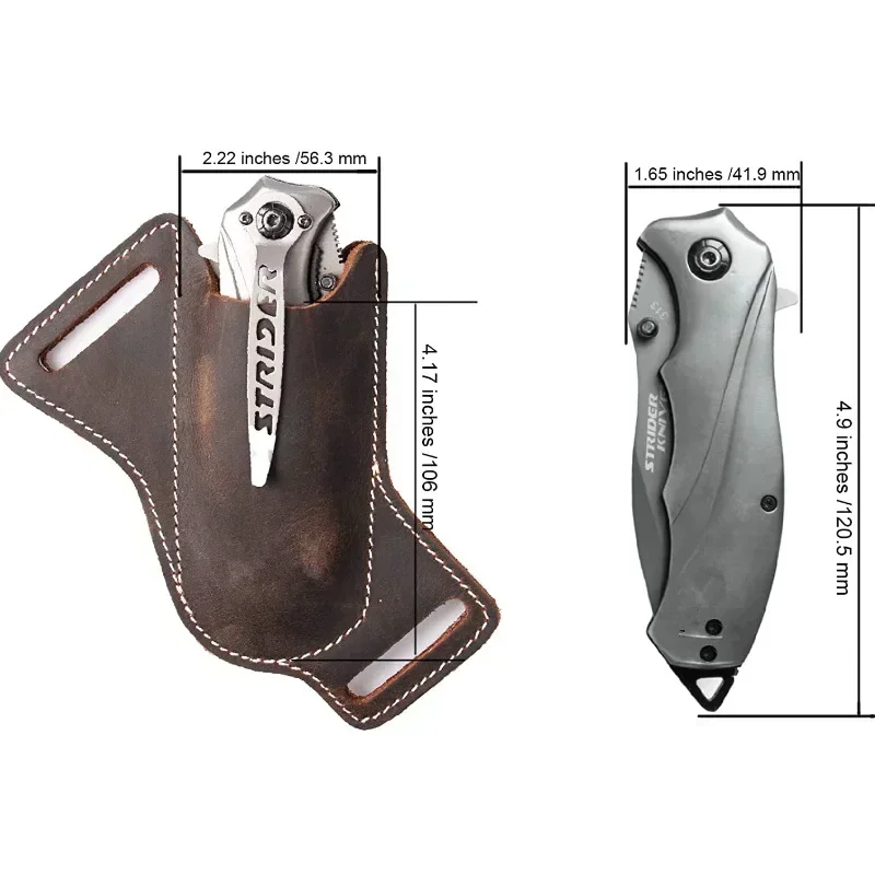 Sheath Cover Pants Protector Bag Cowhide Knife Cover Bag Outdoor Tool Fold Knife Leather Sheath Scabbard Straight Pocket