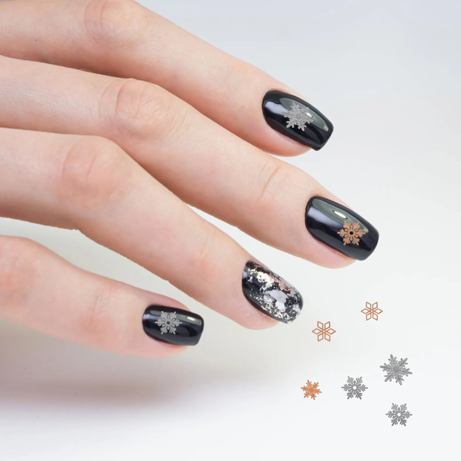 

3 Boxes Nail Stickers Metal Computer Film Decals Sequins Art Golden Manicure Appliques