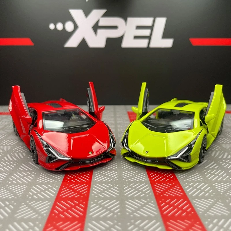 Lamborghini Sian-Mini coche de alta simulación, modelo de aleación de Metal fundido a presión, juguetes para niños, colección de regalos, 1:36