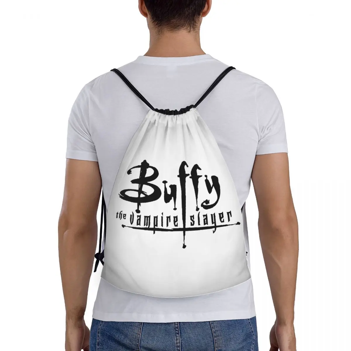 Buffy die Vampire Slayer Kordel zug Rucksack Sport Sporttasche für Männer Frauen TV-Show Shopping Sackpack