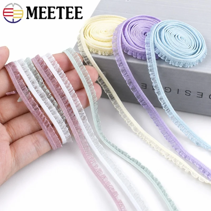 

20M 6mm Lace Elastic Band for Bra Strap Clothes Hat Decorative Ribbons Stretch Bands Dress Trimming Laces DIY Sewing Accessories