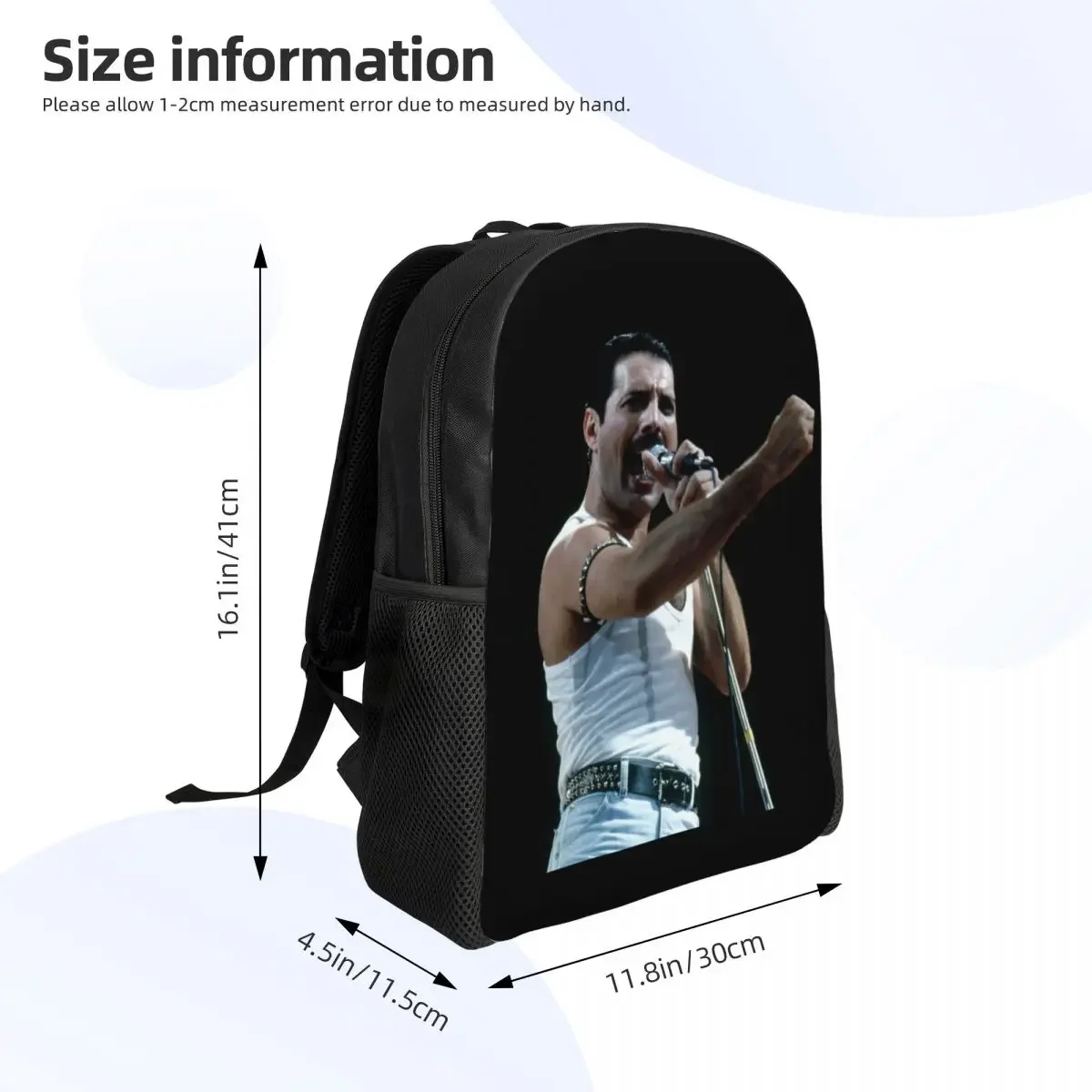 Custom Freddie Mercury Backpack for Women Men School College Students Bookbag Fits 15 Inch Laptop Bags