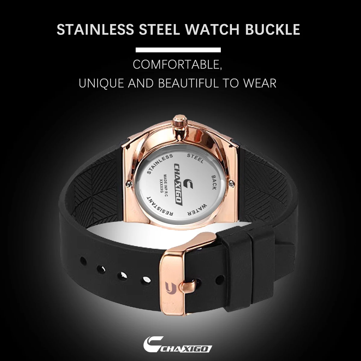 CHAXIGO Unisex Zegarek Modny z Prostym Skórzanym Paskiem, Koperta 39mm, Wyświetlacz Daty, Wodoodporność 30m, Zegarek Kwarcowy