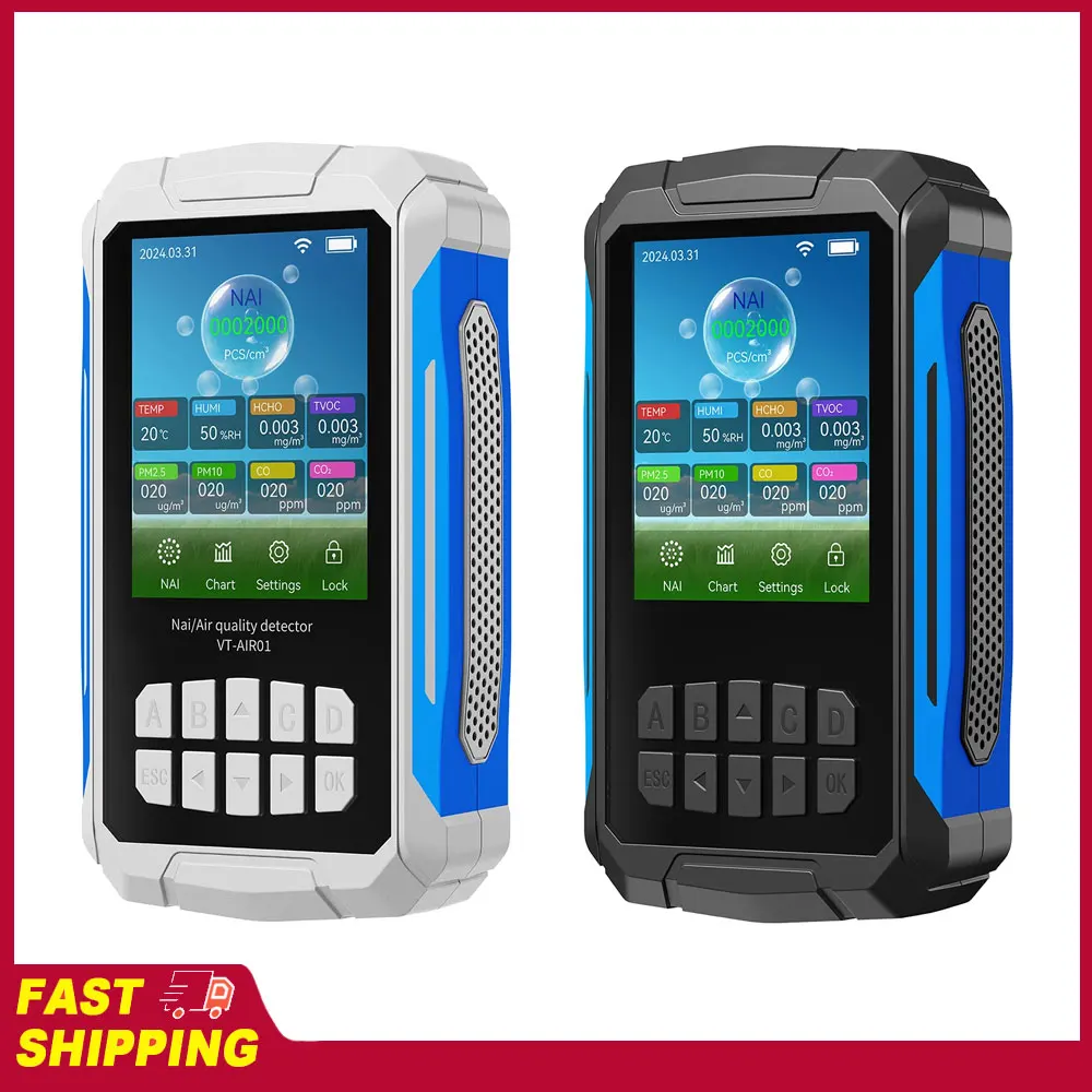 

Alarm Function Portable Air Tester Air Quality Detector Ionizer Meter with Negative Ion Concentration/Temperature/Humidity/VOC