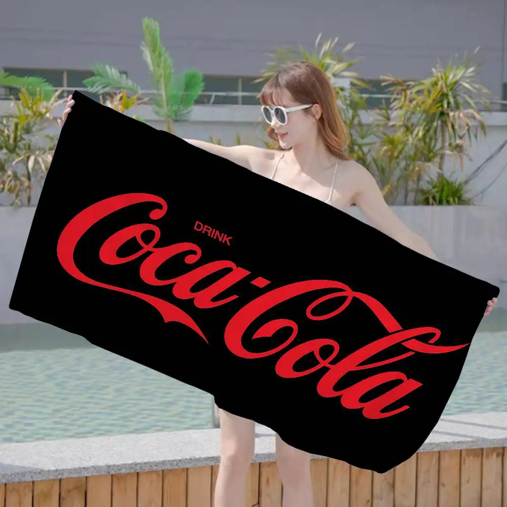 C-Coca C-Cola Beach Towel Colorful Bath Towels For Girl Microfiber Quick Dry Custom Sand Free Beach Yoga Spa Gym Pool