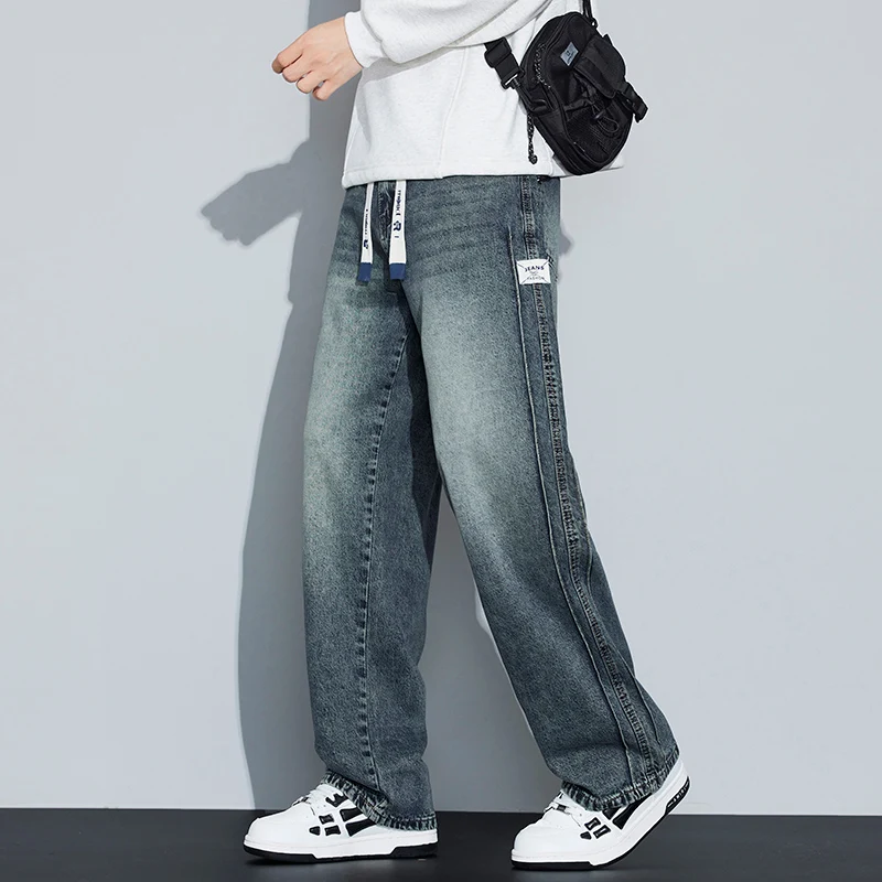 

Ретро рабочая одежда, джинсы, мужские весенне-осенние модные прямые свободные широкие брюки, повседневные длинные брюки в американском стиле для подростков