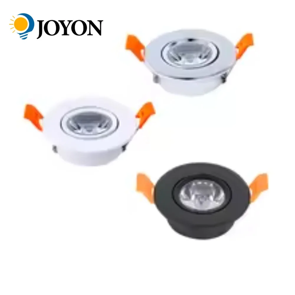 

JOYON 10PCSAluminum Round LED Dimmable Ceiling Downlight 1W 3W AC90-260V DC12V Recessed Spot Light Bulb Cutout 50mm With Driver