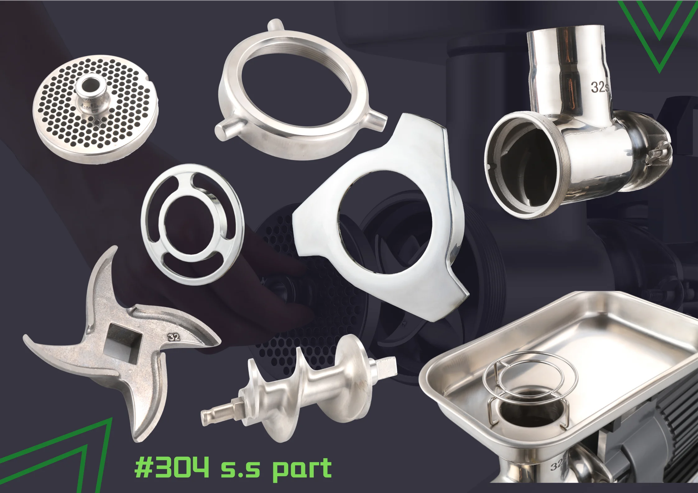 ماكينة مفرمة اللحم الكهربائية TLF، ماكينة تقطيع الطعام من الفولاذ المقاوم للصدأ، ماكينة طحن اللحوم والخضروات، معالج طعام قوي للمجموعة #6