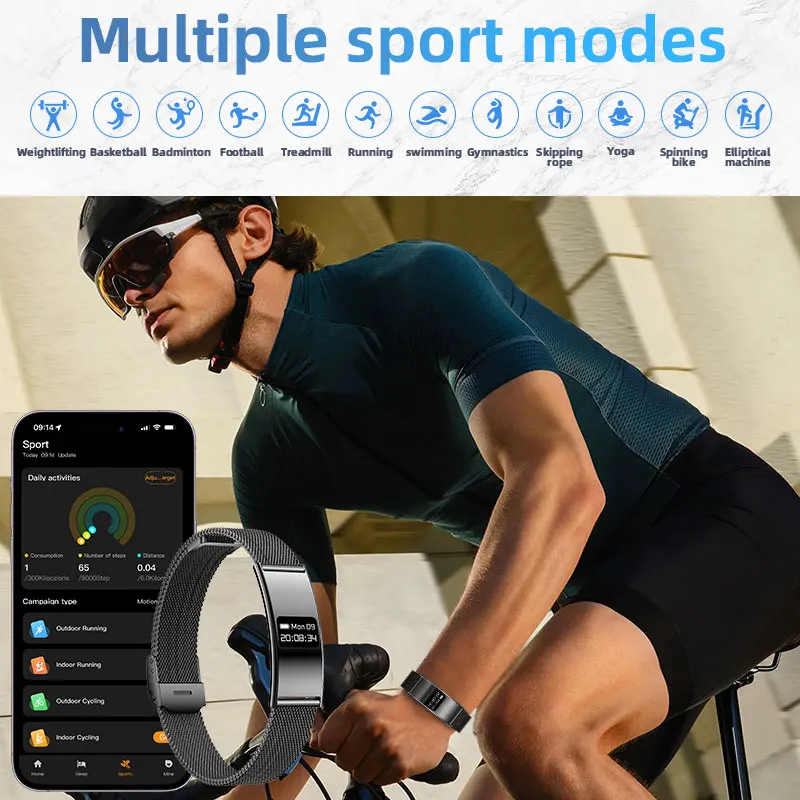 Original LIGE Smart Watch 2.8mm Ultra-thin body Waterproof Daily Monitoring Gift women men Smart Bracelet For Android lOS New