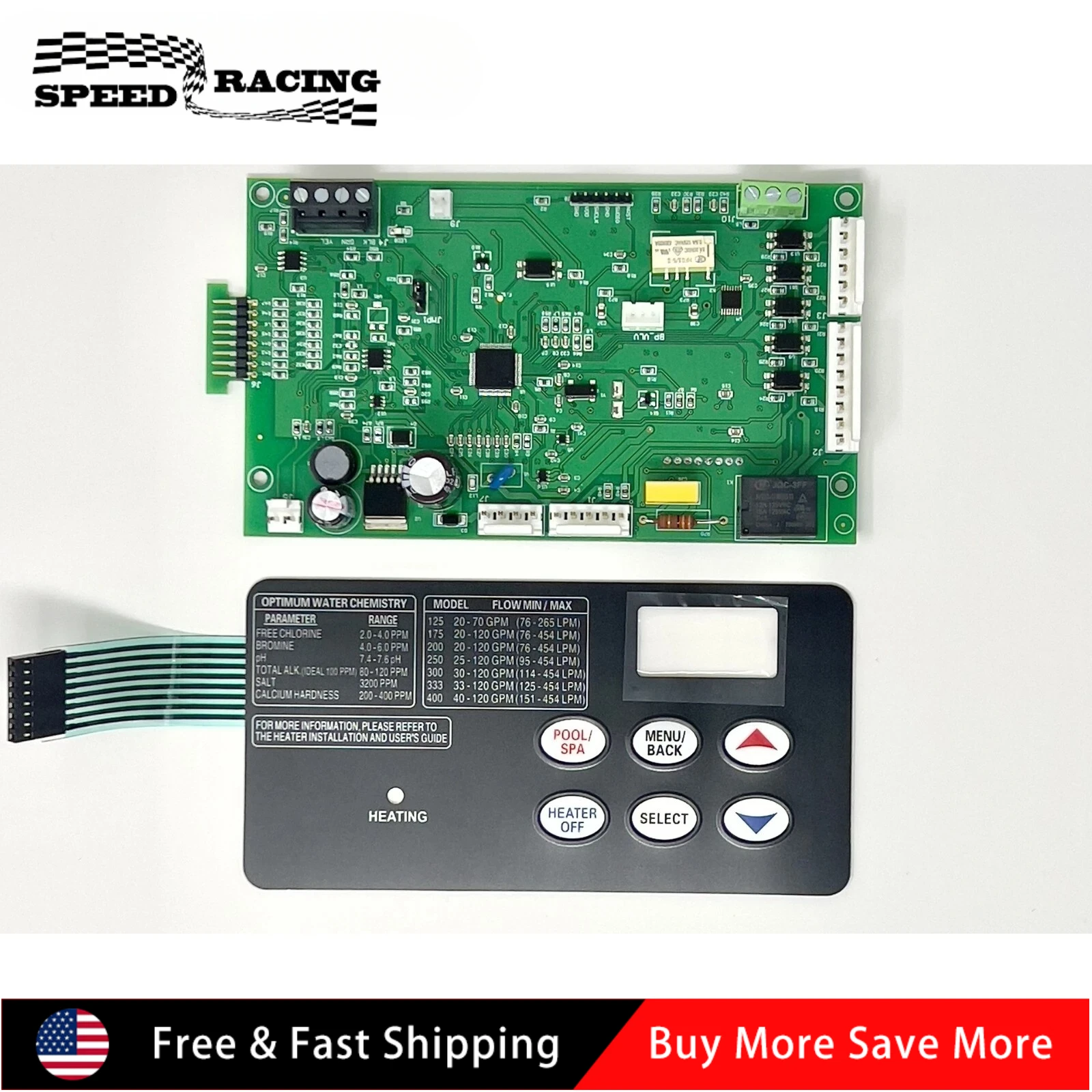 

42002-0007S 461105 Replacement Board With Switch Pad Compatible with Pentair SS-1024