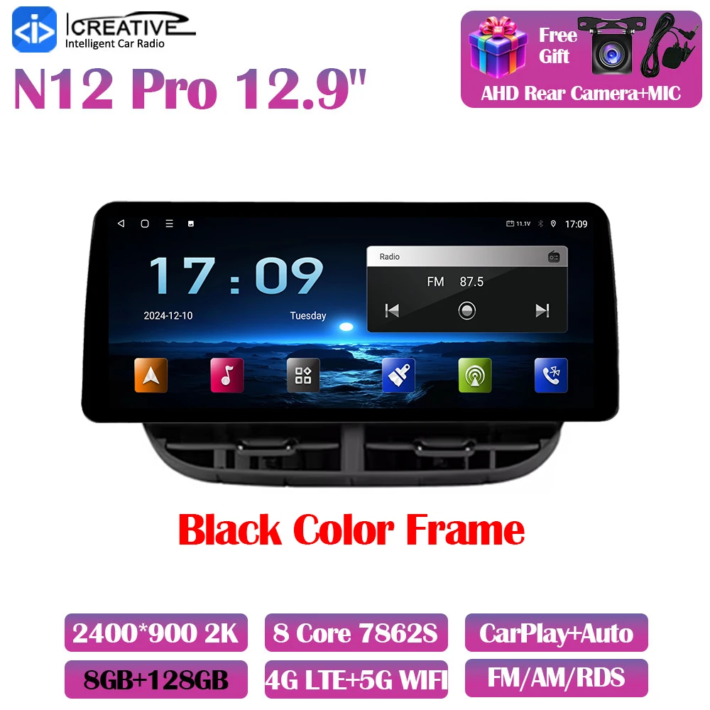 Android 13 Autoradio Voor Fiat 500 2007-2014 Carplay Auto Multimedia Stereo 360 Camera Navigatie GPS Intelligente 5G Video speler