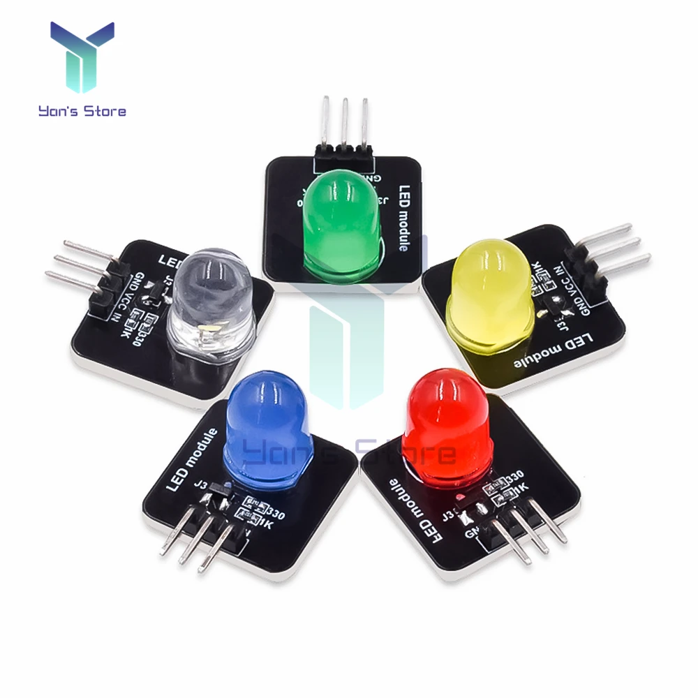 DC 3.3V-5V 10mm Light-emitting Module LED Indicator Smart Electronic Building Block Light-emitting Diode Tube for Arduino