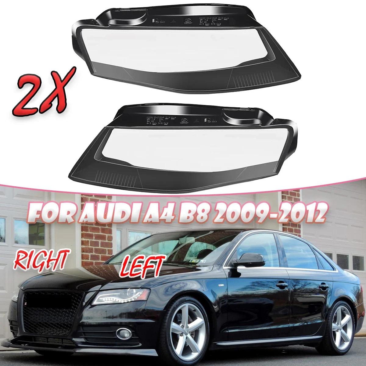 Headlight Shell Lamp Shade Transparent Cover Headlamp Cover For Audi A4 B8 2009 2010 2021 2012