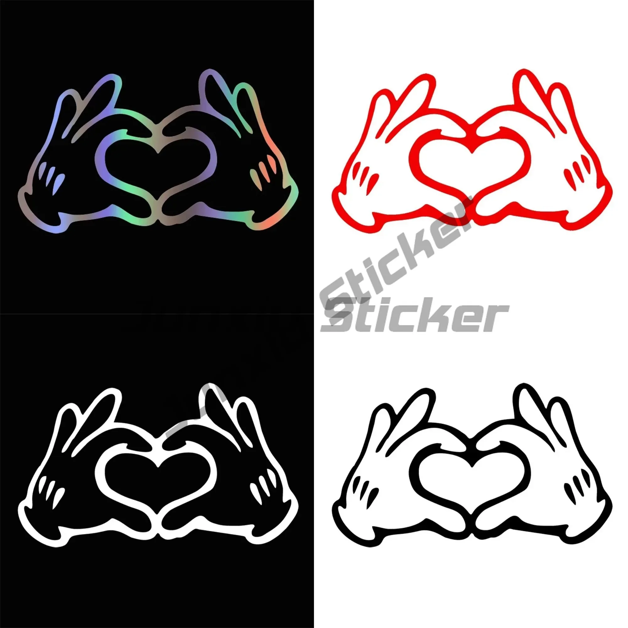 

Hand Heart Car Sticker Window Glass Body Bumper Decorative Love Gestures Vinyl Film Decor Decal Auto Accessories