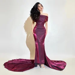 Customized Ball  Exquisite Off-the-shoulder Mermaid Evening Gown Hugging Shirred Velour Customized Saudi Arabia es