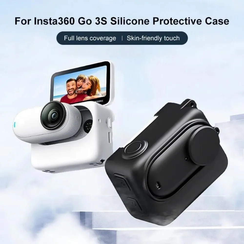 Soft Cover For Insta360 GO 3S GO3 Protective Case –Shock-Resistant Thumb Camera Cover with Anti-Lost Rope Camera Accessories