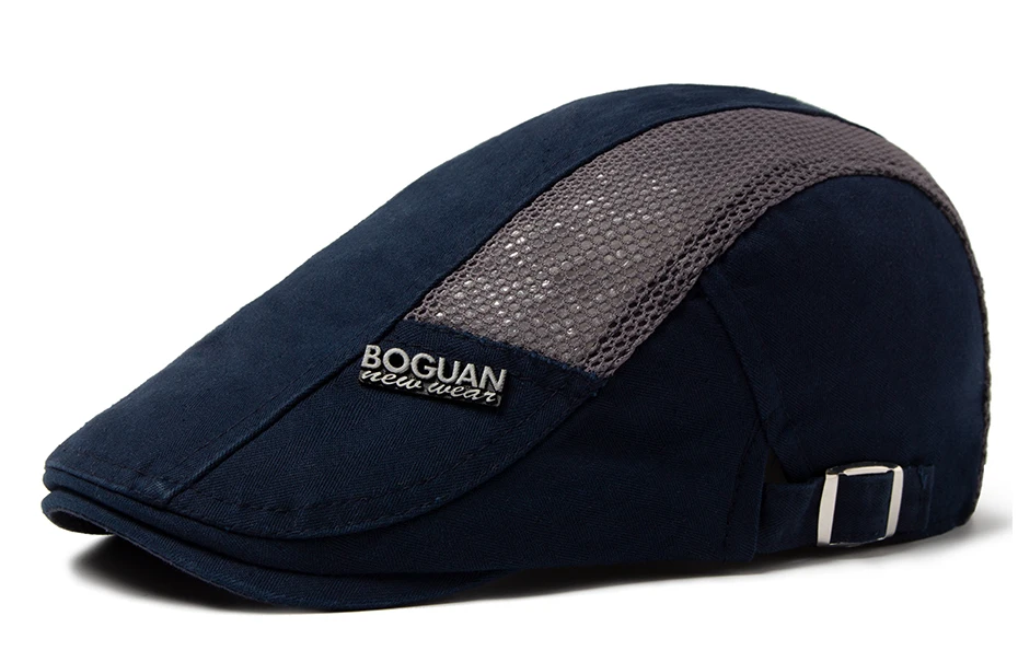 Mesh Cap Baskenmütze Für Männer Mode Brief Label Berets Sommer Baumwolle Atmungsaktive Sonnenblende Frauen Casual Entenschnabel Hut Einstellbar – Detail 14