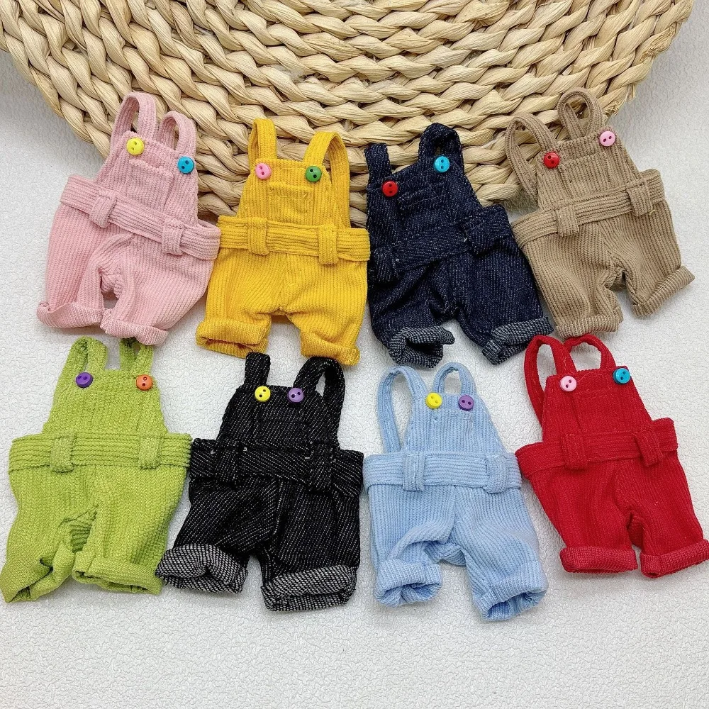 

20cm Cotton Doll Clothes Plush Toy Doll Strap Pants Sweater Set Casual Wears Mini Trousers Overalls Girls Toy