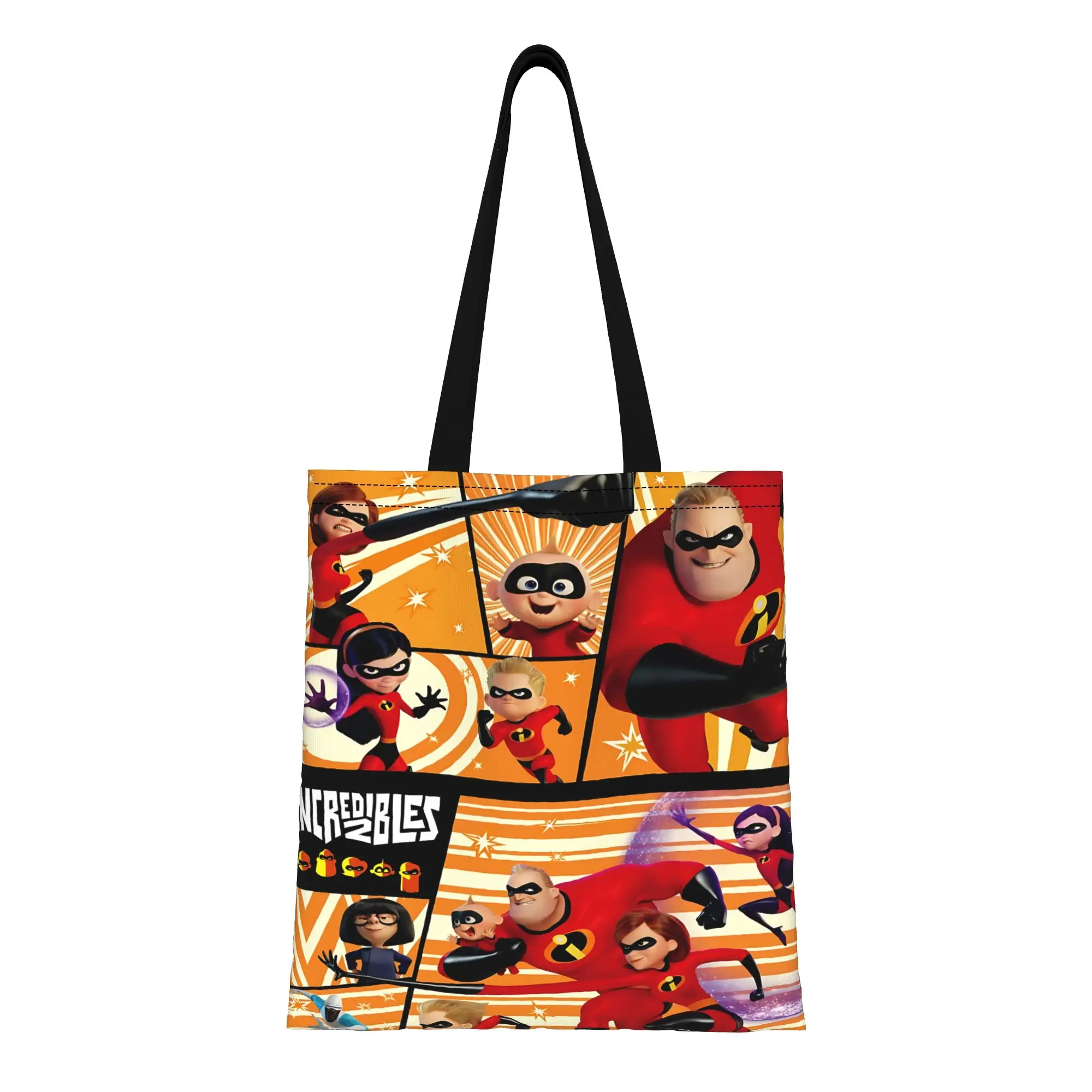 

1PC Saving the World, Saving Your Family Canvas Tote Bag No Closure Design Hand Washable Tote The Incredibles Durable Canvas