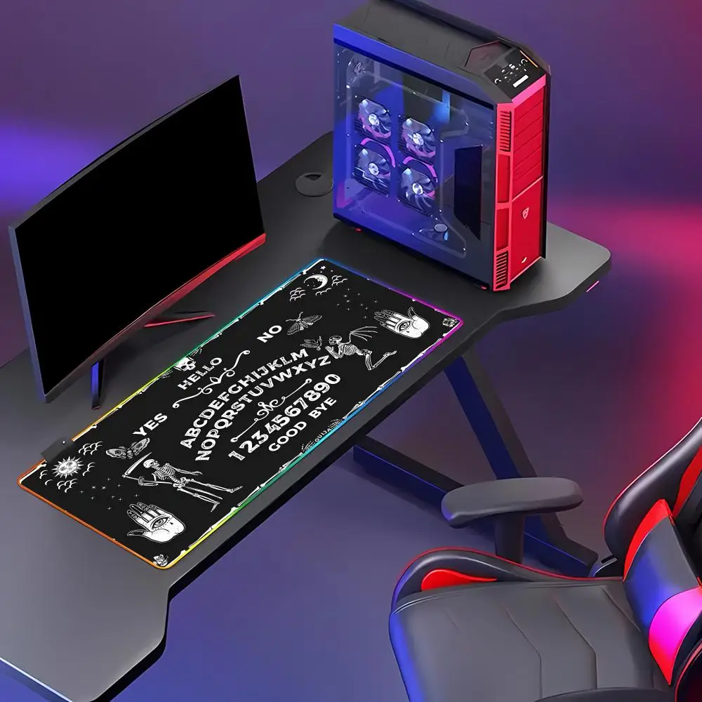RGB Mousepad Home XXL Desk Mats Keyboard Pad Ouija Gothic Soft Gamer Natural Rubber Office Anti-slip Mice Pad Table Mat HYBXAXC