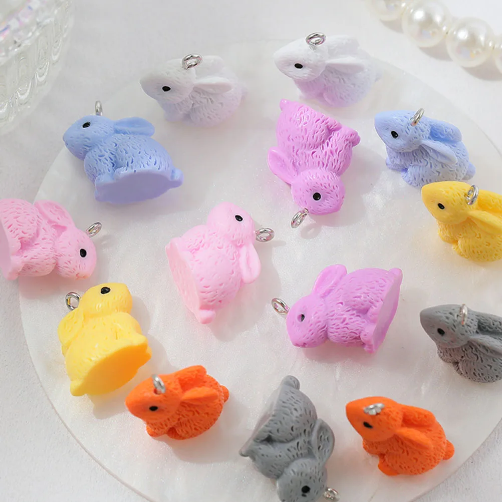 

20Pcs Resin Rabbit Charms DIY Jewelry Making Hanging Bunny Pendants Easter Bracelet Charm Craft Supplies for Bracelets
