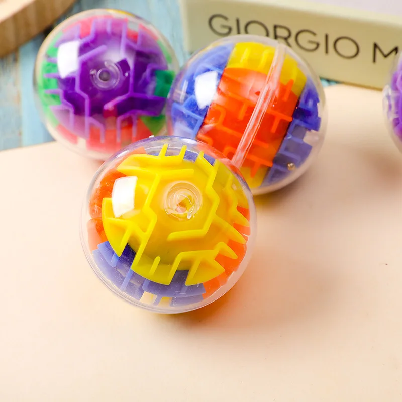 Mini 3D Magic Maze Puzzle Ball Cube Game Globe Sphere Bulk Labyrinth Toys Brain Teaser Game Learning Education Puzzle Toys Gifts