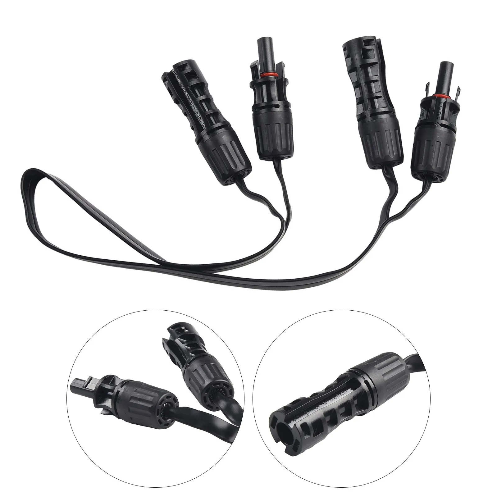1 Pair Solar Panel Connector Adapter with 0 5m Super Flat Flexible Cable 1500V for Reliable Solar Power Installation