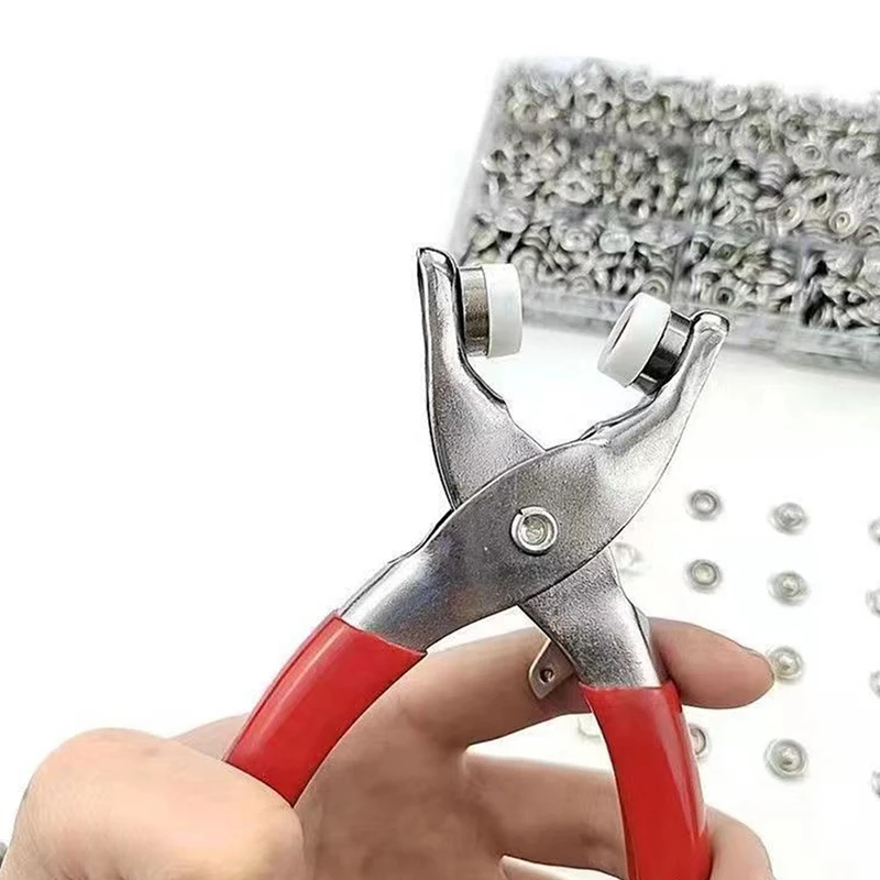 Metal Snap Buttons Rings with Fastener Pliers Press Tool Kit for Clothing Sewing