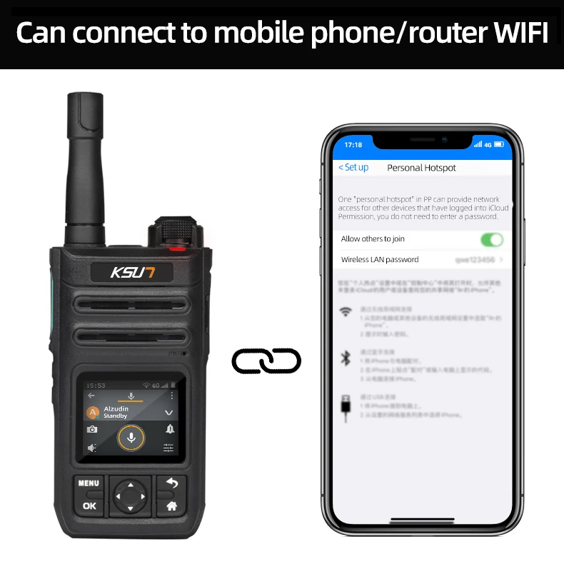 ZL30 بلوتوث Ptt Poc 4g شبكة لاسلكي تخاطب أندرويد مفيد تخاطب 100 كجم المدى راديو طويل المدى متوافق مع تطبيق Zello