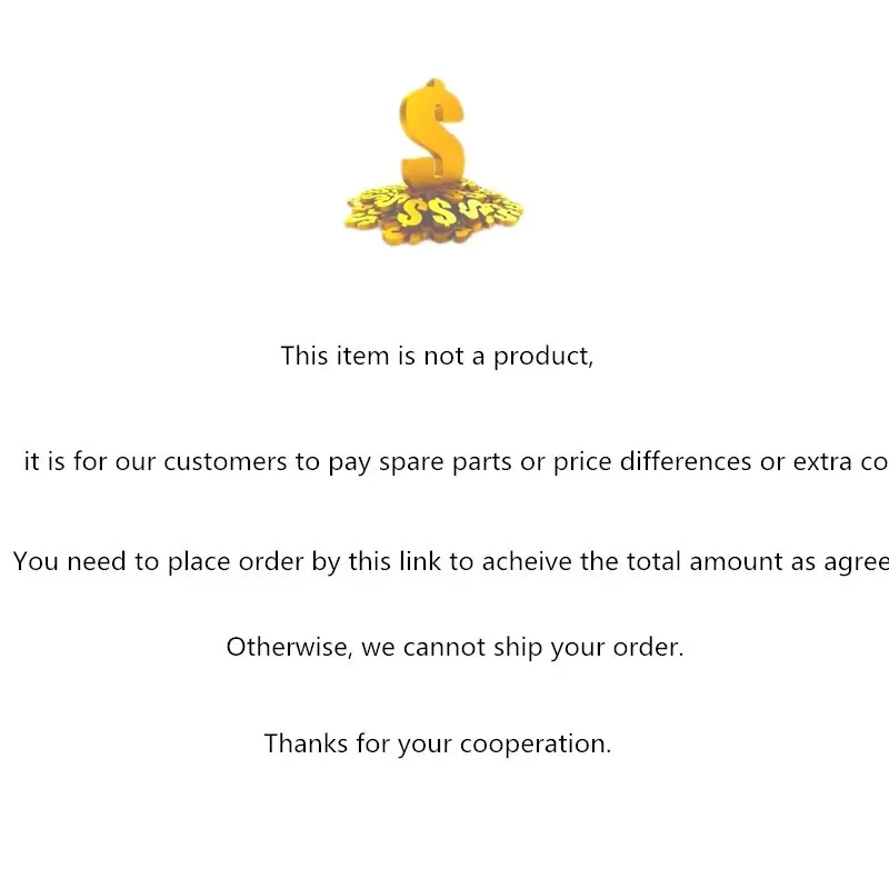 Additional Pay On Your Order & Extra Fees & Shipping Cost / Postage & Price Difference