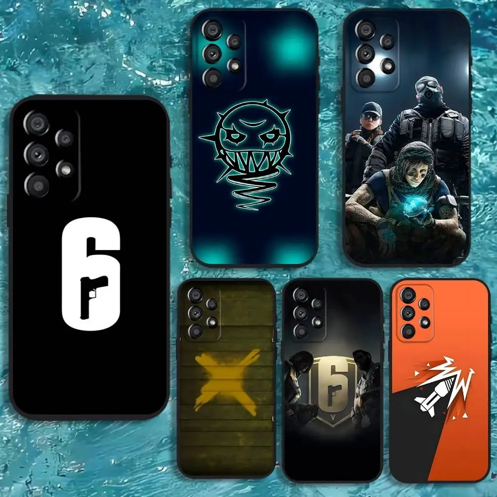 

Rainbow S-Six S-Siege Phone Case For Samsung Galaxy A20,A21s,A22,A31,A32,A52,A53,A72,73,A80 Soft Black Cover