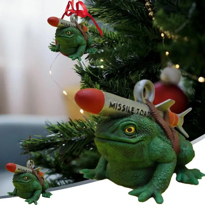 Christmas Toad Ornament Missile Toad Tabletop Ornament Christmas Ornament Painted Ugly Joke Christmas Supplies Holiday Ornaments