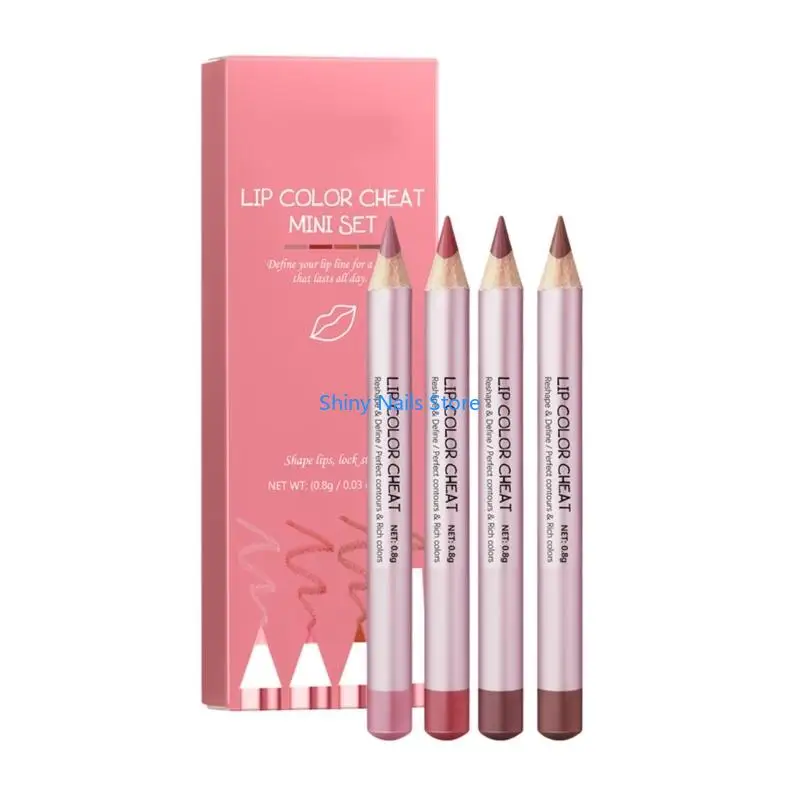 

4 Pcs Lip Liner Pastes Liner Pencil Set Waterproof Lipstick Makeup Supplies