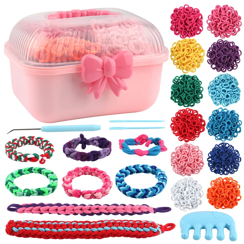 Zestaw do tkactwa dla dzieci i dorosłych, ręcznie robione elastyczne pętle ze sznurka, DIY, prezenty świąteczne dla dziewczynki, tkana maszyna do pętli z plecionego sznurka.