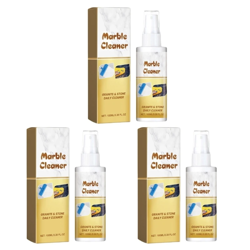 3Pcs Multiple Surfaces Marble Cleaner 100ml for Effective Stain and Dirt Removal