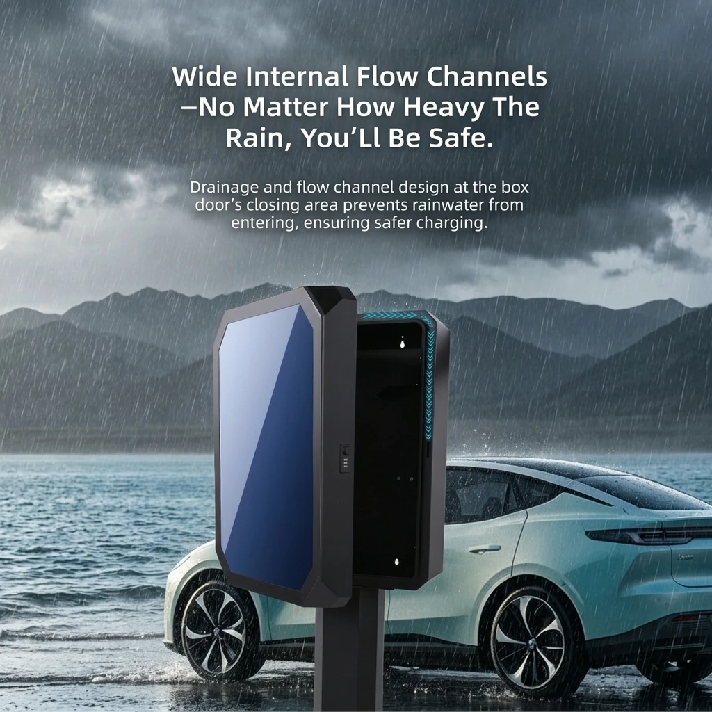 Outdoor IP65 Wall Mounted Metal Enclosure with Glass Door Protective EV Car Charger Housing Case
